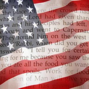 Bible on an American flag. Image courtesy Sergey Kamshylin/shutterstock.com