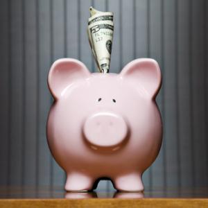 Piggy bank with money sticking out, Kinetic Imagery / Shutterstock.com