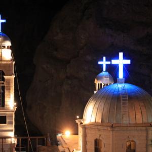 Crosses on a monastary in Maalula, near Damascus. Photo courtesy Valery Shanin/s