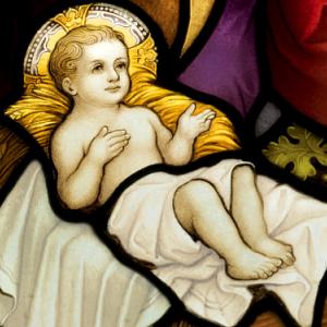 Photo: Stained glass image of baby Jesus, © Jurand / Shutterstock.com