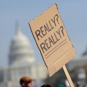 Sign at the Rally to Restore Sanity, Rena Schild / Shutterstock.com