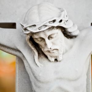 Jesus bows his head on the cross. Image courtesy Kamira/shutterstock.com