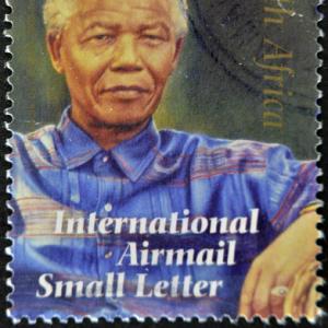 South African stamp of Nelson Mandela. Photo courtesy Neftali/shutterstock.com