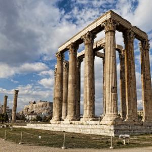 Ancient Temple of Olympian Zeus in Athens. 