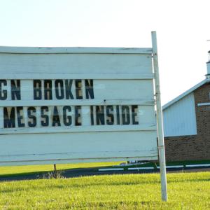 (Church sign image by Mark Lehigh/Shutterstock)