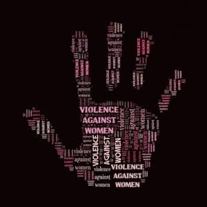 Stop Violence Against Women word cloud, mypokcik / Shutterstock.com