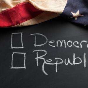 Democrat / Republican sign, eurobanks / Shutterstock.com