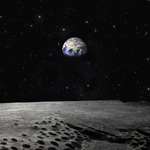 Artistic rendering of earth from the moon. Image courtesy Ollyy/shutterstock.com