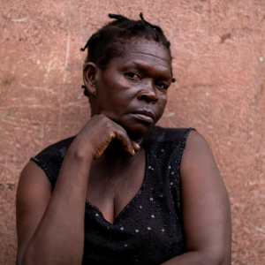 A fresh produce vendor looks on at a street market a week after the assassination of President Jovenel Moise, in Port-au-Prince, Haiti on July 14, 2021.