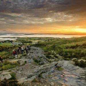 Pilgrims on Croagh Patrick mountain, Westport, Co. Mayo, Ireland. Getty Images. 