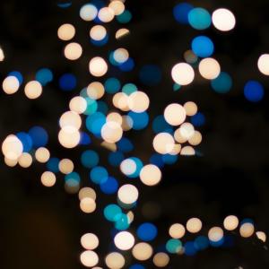 White and blue Christmas lights
