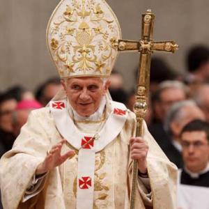 Pope Benedict XVI leaves Christmas Eve Mass at the Vatican Dec. 24. Photo via RN