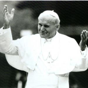 Pope John Paul II gestures in a still from the PBS frontline show.