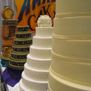 Wedding cakes at a bridal "expo" in Seattle. 