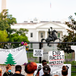 Protesters gather at the White House on July 24, 2020.