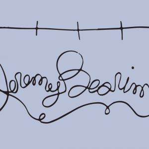 A signature in cursive of the name "Jeremy Bearimy,' used to explain the concept of time in the TV show 'The Good Place.'