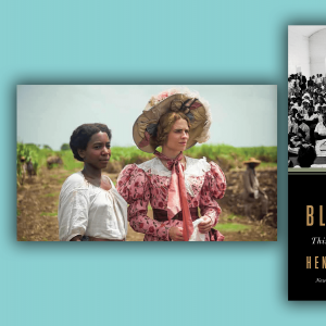 The cover of "Black Church" features a photo of the inside of a black church during the Civil Rights movement. A scene from The Long Song depicts a 19th century British woman with an enslaved young Jamaican woman.