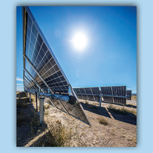 Image of solar panel in the desert.