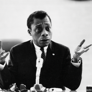 Author and activist James Baldwin speaks at Xavier University of Louisiana in New Orleans, 1963.