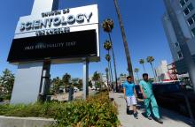Pedestrians walk past the Church of Scientology along Sunset Boulevard in Hollywood. REDERIC J. BROWN/AFP/GettyImages REDERIC J. BROWN/AFP/GettyImages