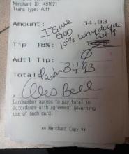 Receipt, from TheSmokingGun.com Receipt, from TheSmokingGun.com
