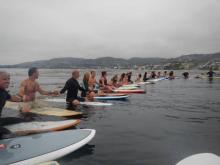 The paddle out for Mark Metherell, July 4, 2012. Photo by Carey Shyres. The paddle out for Mark Metherell, July 4, 2012. Photo by Carey Shyres.
