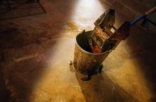 Custodian mop bucket, Design Pics/Darren Greenwood / Getty Images Custodian mop bucket, Design Pics/Darren Greenwood / Getty Images