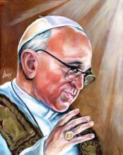 Painting of Pope Francis by faithmouse / Flickr.com, http://www.flickr.com/photos/dan_lacey_pancakes/ Painting of Pope Francis by faithmouse / Flickr.com