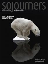 Polar bear on shrinking ice from the December 2009 issue of Sojourners Polar bear on shrinking ice from the December 2009 issue of Sojourners