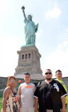 Felipe's family at the Statue of Liberty. Courtesy Felipe Diosdado Felipe's family at the Statue of Liberty. Courtesy Felipe Diosdado