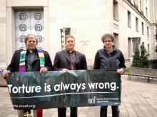 Left to Right: Rev. Ron Stief, Rev. Seth Kaper-Dale, Colin Jager. Photo via National Religious Campaign Against Torture Photo via National Religious Campaign Against Torture