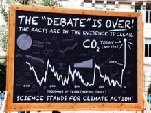 Giant climate science “blackboard” at the People’s Climate March in NYC on Sunday. Image courtesy John Elwood. Giant climate science “blackboard” at the People’s Climate March in NYC on Sunda