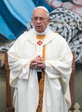 Pope Francis celebrates Mass in Bethlehem on May 25, 2014. Image courtesy Michael Swan/Creative Commons. Pope Francis celebrates Mass in Bethlehem on May 25, 2014. Image courtesy Michae