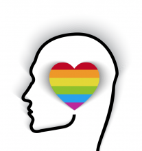 Head contour with rainbow flag in the shape of a heart. Image courtesy bymandesigns/shutterstock.com Head contour with rainbow flag in the shape of a heart. Image courtesy bymandesi