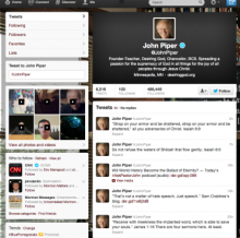 John Piper's Twitter page John Piper's Twitter page