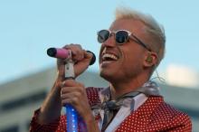 Tyler Glenn of Neon Trees performs in 2012. Photo courtesy of Mike Deerkoski via Wikimedia Commons.