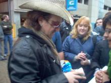 Bono outside the Vertigo tour show in St. Louis, photo by Andrew Smith Bono outside the Vertigo tour show in St. Louis, photo by Andrew Smith