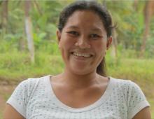 Shirley, an employee at Dignity Coconuts. Photo courtesy of Dignity.
