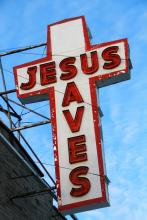 'Jesus Saves' sign in Toronto. Image courtesy Atomazul/shutterstock.com 'Jesus Saves' sign in Toronto. Image courtesy Atomazul/shutterstock.com