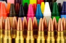 Bullets with crayons. Via TFoxFoto/Shutterstock.