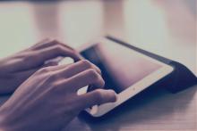 typing on a tablet typing on a tablet