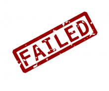 Rubber ink 'Failed' stamp, Dimitrios Kaisaris / Shutterstock.com Rubber ink 'Failed' stamp, Dimitrios Kaisaris / Shutterstock.com
