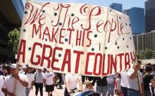 People march on International Workers' Day in LA to support immigration reform. Juan Camilo Bernal/shutterstock.com