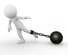 Ball and chain holding person back, Air0ne / Shutterstock.com Ball and chain holding person back, Air0ne / Shutterstock.com