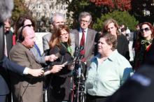 Susan Galloway, a resident of the town, Greece, NY, who filed a lawsuit against the town. RNS photo by Katherine Burgess.