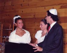 Lacey Schwartz at her Bat Mitzvah with her parents. Image courtesy Lacey Schwartz/RNS. Lacey Schwartz at her Bat Mitzvah with her parents. Image courtesy Lacey Schwart