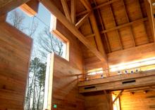 A giant cross-shaped window at the Billy Graham Library in Charlotte. RNS photo courtesy of Billy Graham Evangelistic Assoc. Religion News Service photo courtesy of Billy Graham Evangelistic Association.