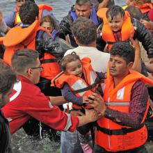 Syrian refugees arrive in Lesvos, Greece in October. Syrian refugees arrive in Lesvos, Greece in October.
