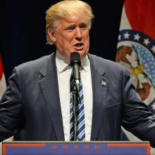 Donald Trump addresses supporters at the Peabody Opera House in Downtown St. Louis in March Donald Trump addresses supporters at the Peabody Opera House in Downtown St. Louis in March