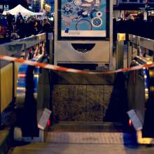 Metro station Bourse is closed after the Brussels terrorist attacks that took place on March 22 Metro station Bourse is closed after the Brussels terrorist attacks that took place on March 22